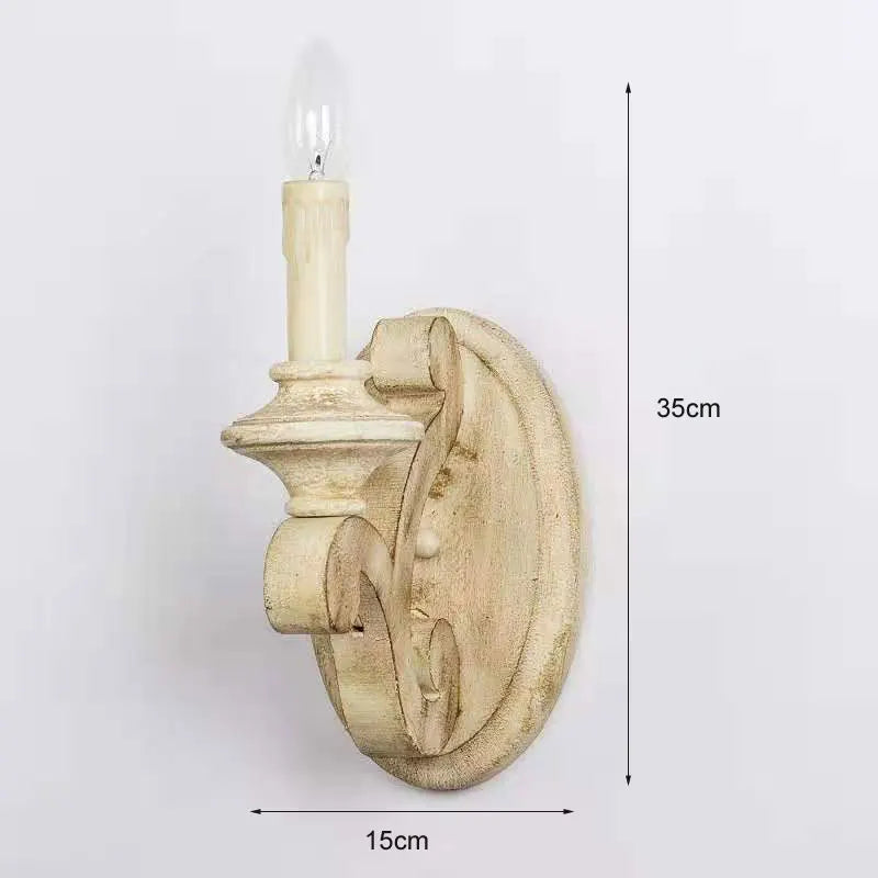 Axyaa Retro Wood Wall Lamp for Living Room Bedroom Staircase Dining Hall