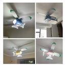 Axyaa Kids Aircraft LED Ceiling Fan Light Fixture Remote Dimming