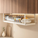 Axyaa Expandable Spice Rack Layered Cabinet Storage Shelf with Hanging Basket