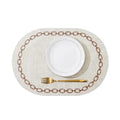 Axyaa Oval Blue Placemats Set for Dining and Kitchen Decor - Non-Slip Table Mats