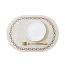Axyaa Green Oval Placemats Set for Dining Table, Non-Slip Waterproof Place Mats