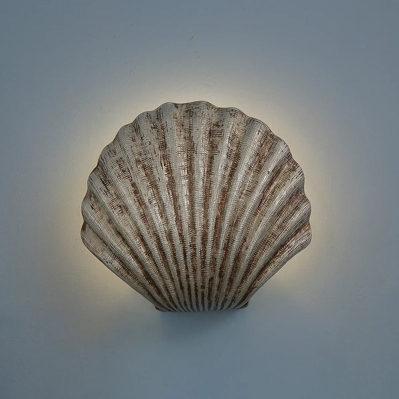 Axyaa Modern Sea Shell LED Wall Lamp Resin Shade Indoor Light Bedroom Decor