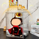 Axyaa Acrylic Display Case with Lid for LABUBU Figures and Decorative Collection Stand