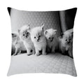 Axyaa Cute Pet Puppies Black and White Art Peach Skin Pillowcase