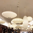 Axyaa White Fabric Lantern LED Pendant Chandelier for Modern Living Spaces