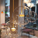 Axyaa Nordic Glass Chandelier: Creative Mickey Bubble Design LED Lighting for Home Decor