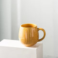 Axyaa Ceramic Vertical Pattern Coffee Mug, Japanese Style, Large Capacity, Retro Design