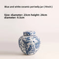 Axyaa Blue & White Porcelain Vase Ornaments for Entryway, Living Room, Study