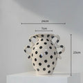 Axyaa Polka Dot Ceramic Vase Pot Home Decor Handicrafts Flower Arrangement Accessory