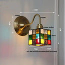 Axyaa Colorful Cube LED Wall Sconce Copper Glass E27 Vanity Light