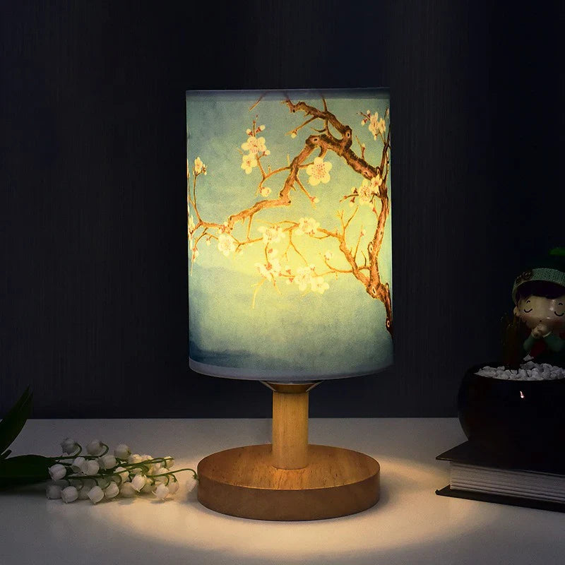 Axyaa Dimmable LED Fabric Table Lamp - Chinese Style Square Decoration