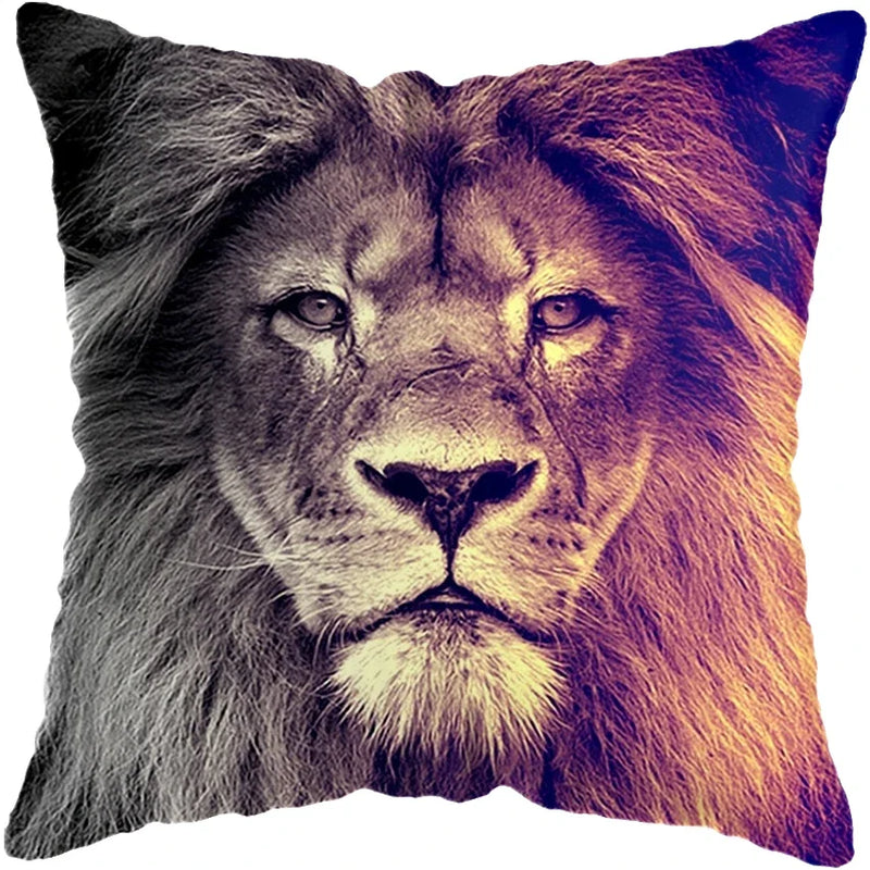 Wild Animals Lions Tigers Cushion Cover - Axyaa Luxury Home Decor