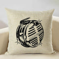 Axyaa Motorcycle Pattern Cushion Cover 45x45cm - Black and White Design