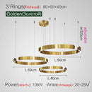 Axyaa Round Ring Chandelier Pendant Light for Dining LED Bedroom Living Modern Nordic Decor