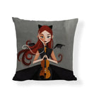 Axyaa Fairy Tale Violin Mermaid Pillowcase in Cartoon Style for Home Decor