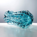 Axyaa Water-Blue Glass Vase for Fresh Flowers, Living Room & Entryway Decoration