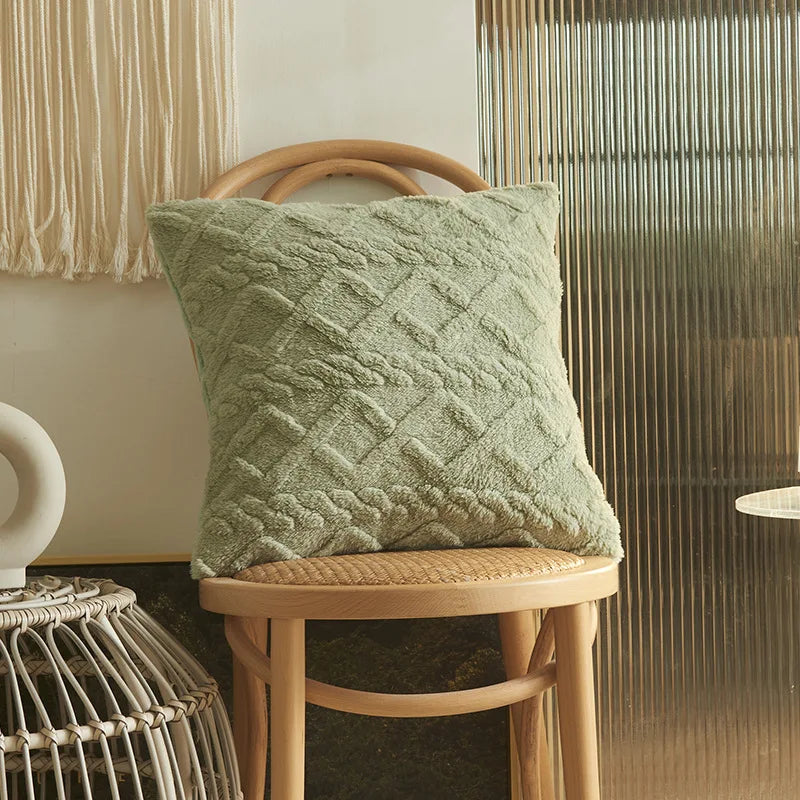 Axyaa Soft Plush 3D Twists Pattern Pillowcase for Home Decor - 45x45/30x50cm