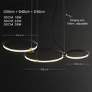 Axyaa Creative Light Circle Pendant - Modern Minimalist Bedroom and Living Room Art