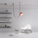 Art Deco Black Orange Lustre Cross Belt Pendant Light by Axyaa for Living Room