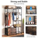 Axyaa Metal Garment Rack with Shelves & 2 Drawers: Heavy-Duty Clothing Storage