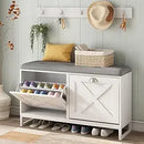 Axyaa Entryway Shoe Cabinet with Flip Drawers, Coat Rack & Storage Bench