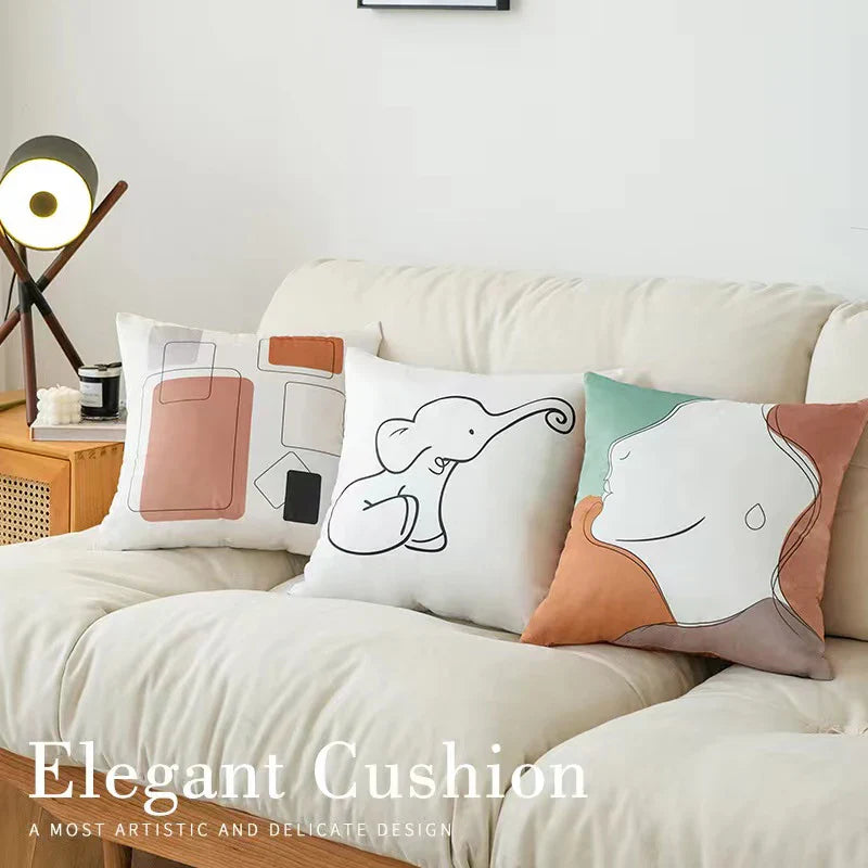 Axyaa Velvet Sofa Pillow Case Soft Fluffy Cushion Cover Modern Simple Style