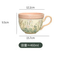 Axyaa Ceramic Mug with Lid - Large Capacity, Multi-functional Breakfast Cup and Yogurt Bowl