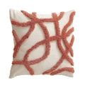 Axyaa Ivory Chenille Abstract Line Art Cushion Cover 45X45cm