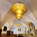 Axyaa Luxury Gold Disc Chandelier for Living Room & Dining Room