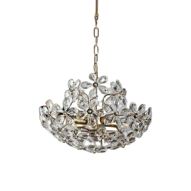 Axyaa Crystal Retro Ceiling Chandelier for Dining & Living Room