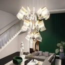 Axyaa Luxury Acrylic Leaf LED Chandelier Dimmable Pendant Light