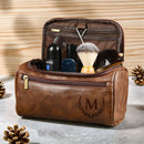 Axyaa Men's PU Leather Toiletry Bag: Personalized Travel Organizer for Groomsmen, Birthday, Bachelor Gift