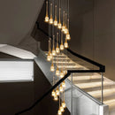Axyaa Crystal Chandelier Stair Pendant Lamp Living Room Lighting