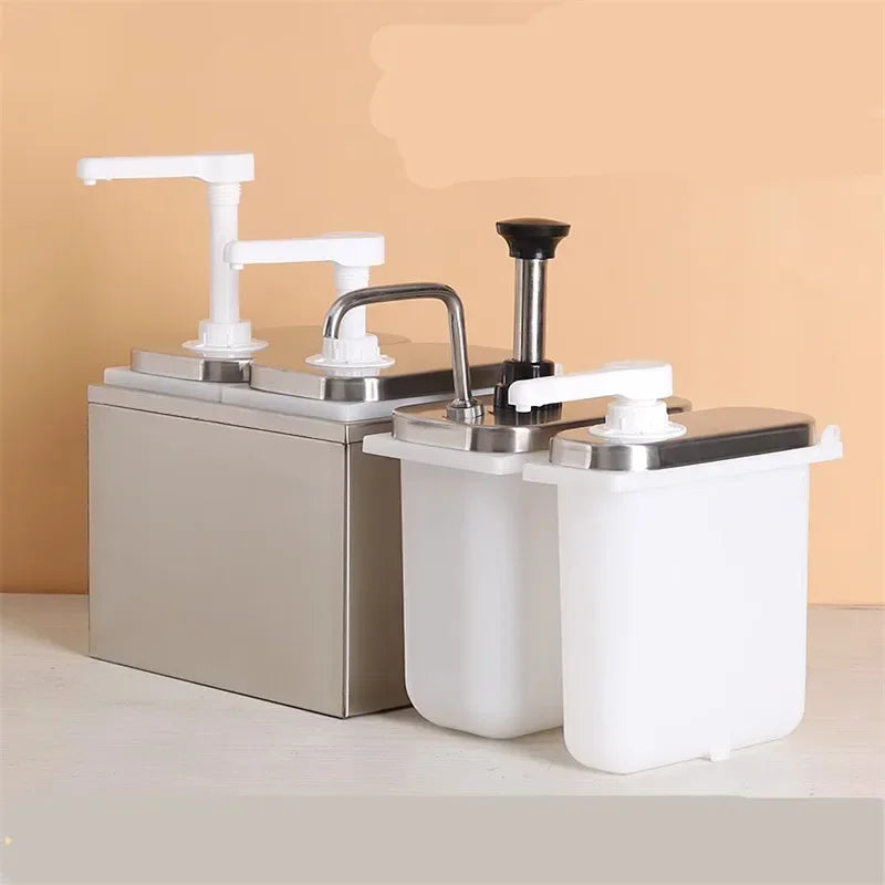 Axya Stainless Steel Sauce Pump Dispenser for Home and Commercial Use