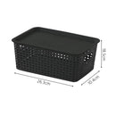 Axyaa Square Plastic Storage Basket with Lid: Versatile Home Organization Solution