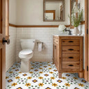 Retro Vinyl Tile Backsplash Panel by Axyaa - Peel and Stick Kitchen Bathroom Décor