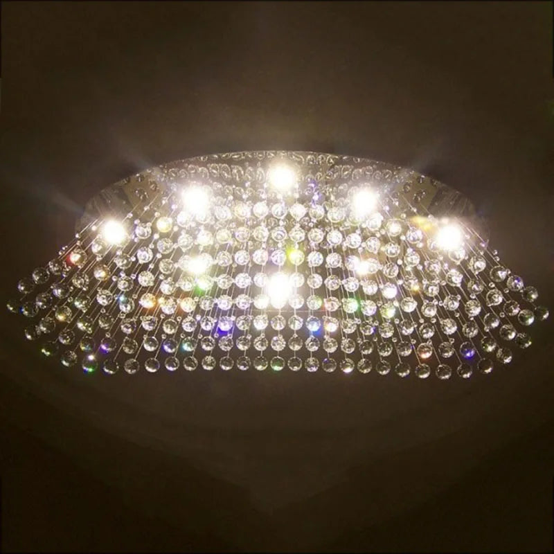 Axyaa Crystal Flush Mount Chandelier - Modern Contemporary Lighting