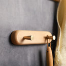 Axyaa Black Walnut Wood Clothes Hook, Wall Brass Hanger for Bedroom Foyer
