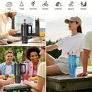 Axyaa 40oz Tumbler with Handle & Straw - Double Wall Vacuum Insulated Stainless Steel Cup