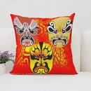 Axyaa Beijing Opera Face Changing Pillow Case 45x45cm for Sofa & Car Decoration