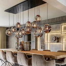 Axyaa Glass Pendant Light: Modern, LED, Creative Chandelier