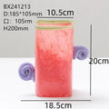 Axyaa Double Eared Square Glass Vase Candy Colored Flower Arrangement Vessel