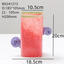 Axyaa Double Eared Square Glass Vase Candy Colored Flower Arrangement Vessel