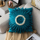 Axyaa Velvet Pink White 3D Chrysanthemum Throw Pillow Bouquet Model