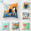 Axyaa Cute Animal Print Polyester Pillowcase for Bedroom Living Room 45x45cm