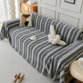 Axyaa Solid Gray Chenille Sofa Cover - Modern Minimalist Luxe Design