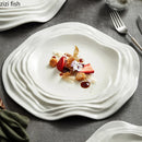 Axya Irregular Shape Ceramic Plate for Pasta, Steak, Sushi, and Snacks