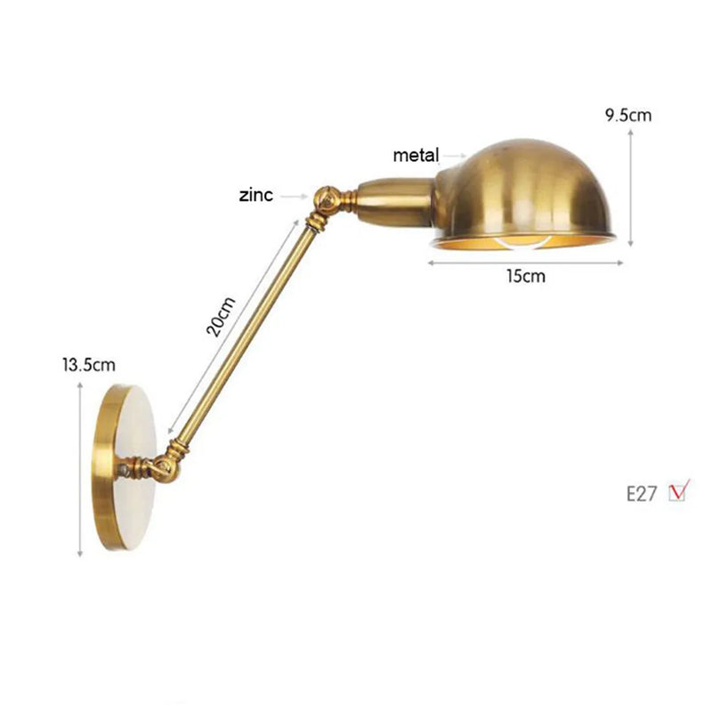 Gold Plated Iron Adjustable Wall Sconces for Home Decor by Axyaa