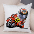 Axyaa Cartoon Sport Motorcycle Cushion Cover - Super Soft Plush Pillow Case
