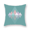 Axyaa Teal Blue Geometric Cushion Cover for Home Sofa Decor
